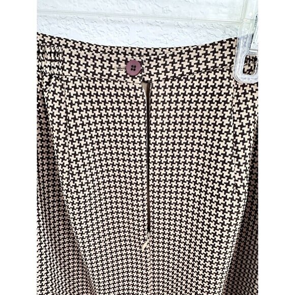 Blacker Brown Beige Houndstooth Tweed Pocket Jacket & Skirt Suit Set Sz 14W - Picture 7 of 12